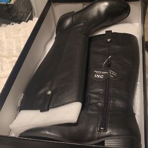 INC Black Leather Boots Sze 7